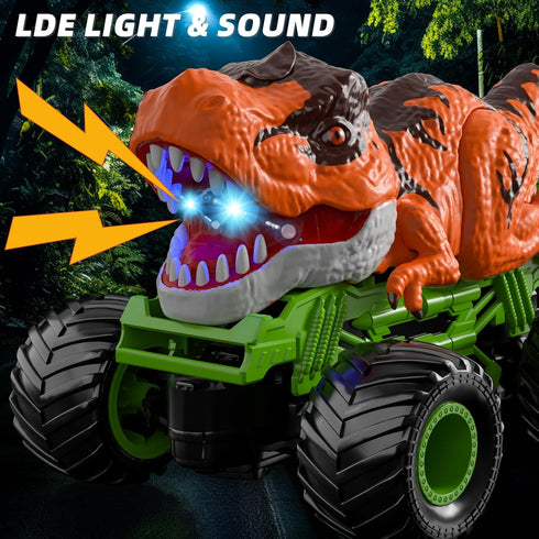 2.4Ghz 3 4 5 6 7 8 Bennol Remote Control Dinosaur Car for Boys Kids, RC Dinosaur Truck Toys for Toddlers, Electric