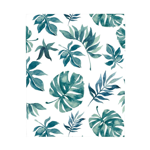 Super Soft Green & White Palm Leaf Crib Fitted Sheet by NoJo