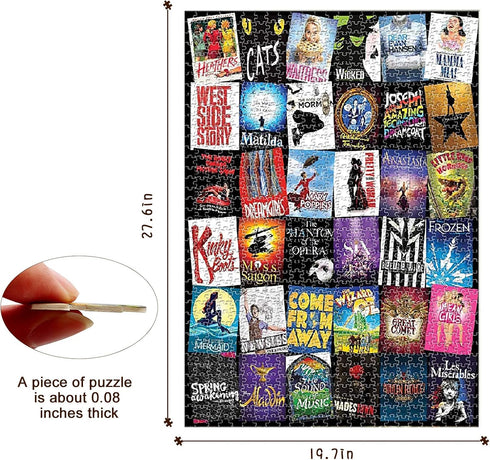 1000 Pieces Custom Broadway Musical Theater Jigsaw Puzzle for Adults and Teens - Large Size Relaxation Gift