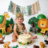 Jungle Theme High Chair Birthday Banner for Boys - Wild One Party Decor