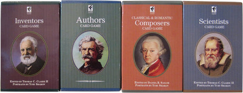 Educational Playing Card Games Bundle - 4 Items: Inventors, Composers, Scientists, & Authors Card Game
