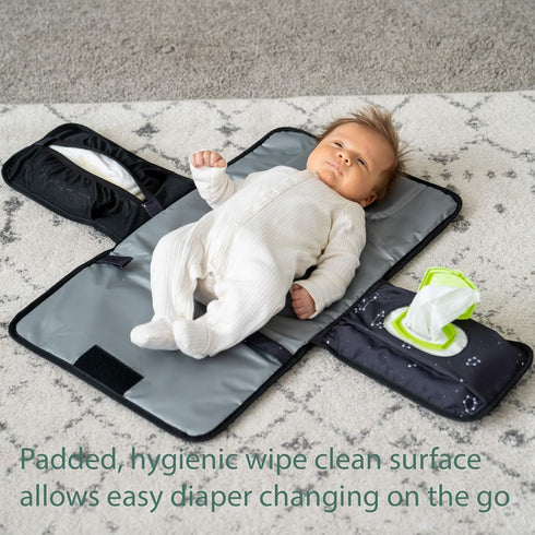 Lil Fox Portable Changing Pad - One-Hand Diaper Change Pad for Baby Diaper Bag or Changing Table. Unisex Baby Shower