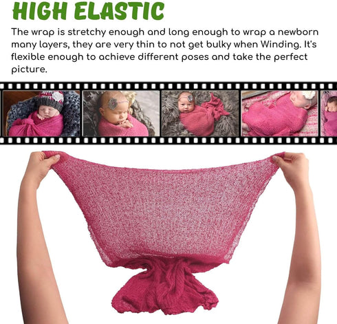Sunmig Newborn Baby Stretch Wrap, Photo Props, Rose