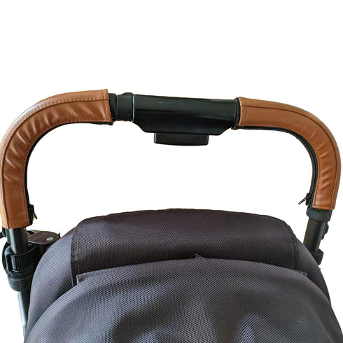Baby Stroller Leather Armrest Handle Cover for Uppababy Vista V1/V2, Brown Bumper Sleeve