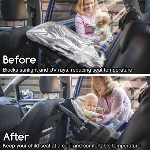 Baby Car Seat Sun Shade Cover - Toddler Car Seat Cooler with Draw String, Blocks Sunlight & UV Rays (42.5" x 29")