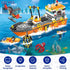 Set, 6 8 10+ City Ocean Explorer Ship Building Fun Toy Exploration Boat Building Block Kit with LED Lights, Helicopter
