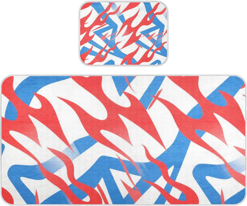 SyXIOP Red Blue White Geometric Cooling Baby Waterproof Crib Mattress Protector 28" x