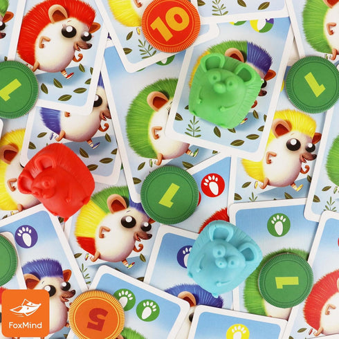 Foxmind Games Racing Hedgehogs - Family Betting Race Game by Dr. Reiner Knizia, Up to 5 Players