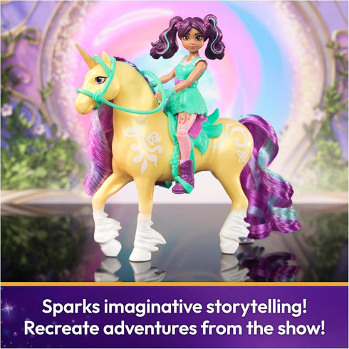 Unicorn Academy, Ava & Leaf Set with 2 Riding Accessories & Hair Styling Tool, Dolls & Unicorn Toys for Girls