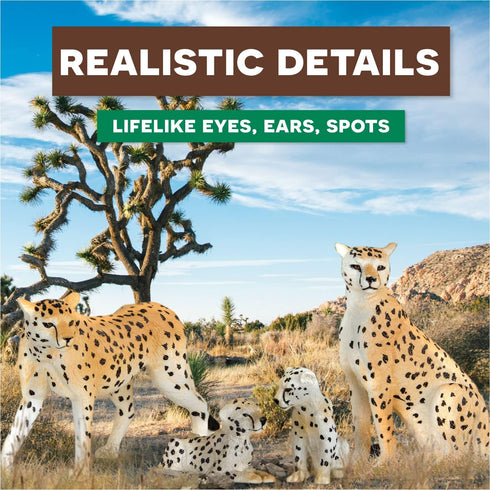 Terra by Battat – 4 Pieces Cheetah Family – 1 – 4-Inch Plastic Figurines for Kids, Educational Toy Figures