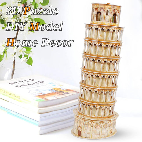 3D Puzzles for Adults & Kids - Leaning Tower of Pisa City Large Architecture Model Kit, 70 PCS STEM Educational Toys