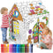ArtCreativity Gingerbread House Craft Kit for Kids with 24 Butter Crayons -