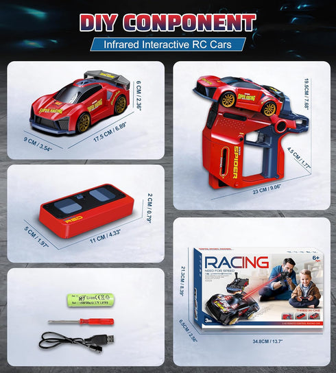 GIAYERN Set 2.4G 6+ Interactive Battle RC Car - RC Drift Car Innovative Ejection Launcher with Dual Remotes, Sensor