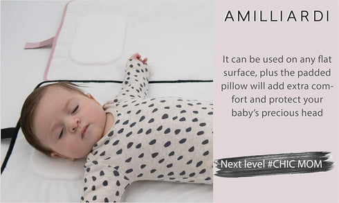 Portable Diaper Changing Pad Stylish & Chic by AMILLIARDI for Travel w/Baby, Infant & Newborn, Changing Mat Portable