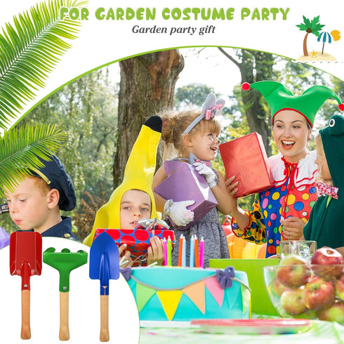 9 Set, Tarpop Pcs Kids Gardening Tools Metal Kids Yard Tools with Sturdy Wooden Handle Safe Children Beach Sandbox Toy