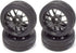 Apex RC Products 1/10 On-Road Black Mesh Wheels, V Tread Rubber Tires (Set of 4) #5002