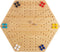 Hey! Play! Classic Wooden Strategic Thinking Game - Complete Set with Board, 24 Colored Marbles, 2 Dice for 6 Players