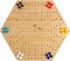 Hey! Play! Classic Wooden Strategic Thinking Game - Complete Set with Board, 24 Colored Marbles, 2 Dice for 6 Players