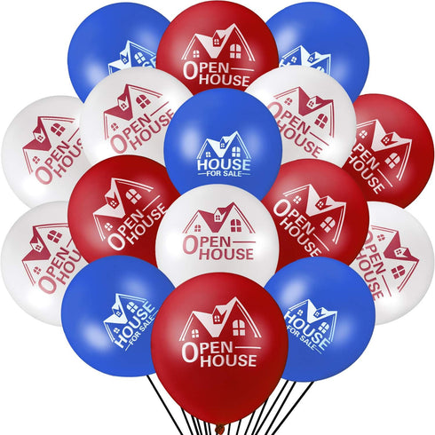 Gejoy 60 Pieces Open House Balloons, 12 Inches Latex Balloons for Real Estate Supplies and Yard Sign