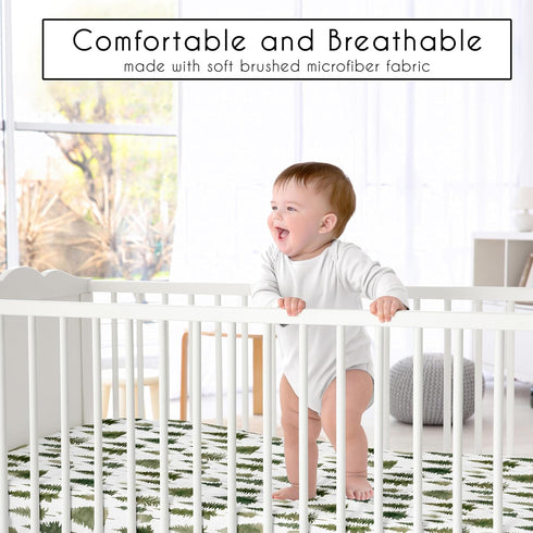 Sweet Jojo Designs Fitted Baby Crib Sheets (Green Woodland Tree) for Boys or Girls, Infant Nursery, Toddler Room