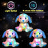 10.5'' Hopearl Colorful LED Plush Puppy Lighting Up Dog Stuffed Animal Floppy Pup Night Lights Glow in The Dark