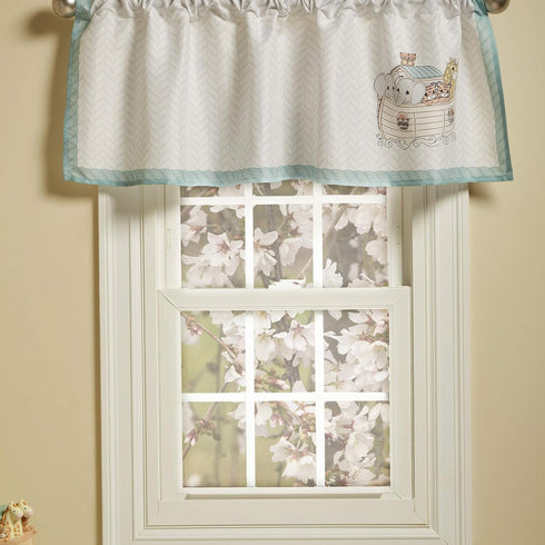 EVERYDAY KIDS Precious Moments Noah’s Ark Window Valance, Toddler Décor with Giraffes, Tigers, Elephants - 60x15”
