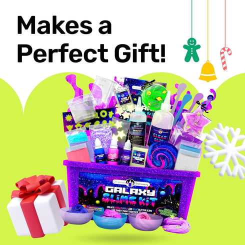 812, Set Original Stationery Galaxy Slime Kit for Kids Ages DIY Space Slime with Glow-in-The-Dark Stickers & Galactic