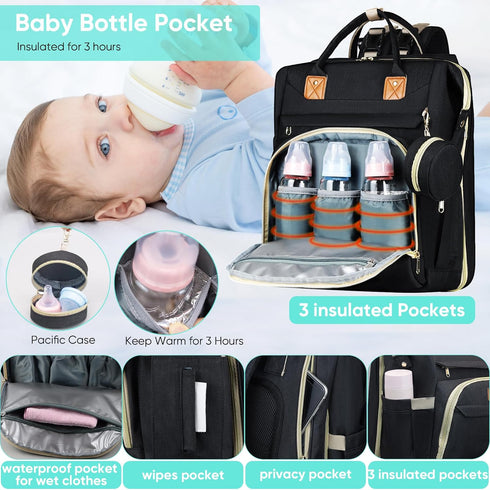 Backpack,Baby ZRSUN Baby Diaper Bag Shower Gifts, Multifunctional Travel Diaper Bag, Gifts for Mom with Portable Diaper