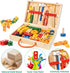 Set, 90 Set 3-5 WOOOMAM Kids Tool PCS Wooden Toddler Tool with Box and Flash Cards, Tool Kit for Kids Age Years