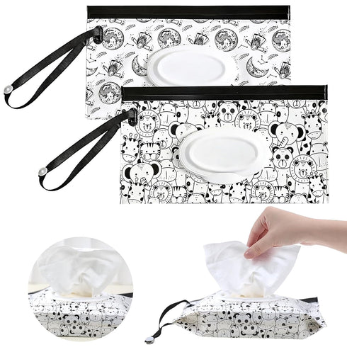 YAHUIPEIUS 2Pack Baby Wipes Dispenser Portable Baby Wipe Holder Refillable Wet Wipes Container