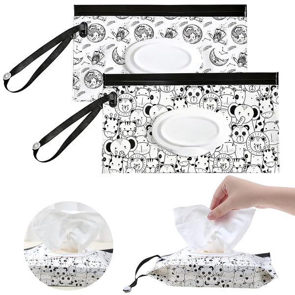 YAHUIPEIUS 2Pack Baby Wipes Dispenser Portable Baby Wipe Holder Refillable Wet Wipes Container