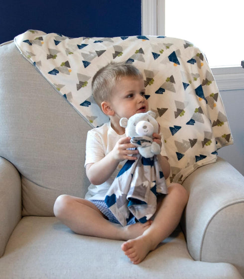 Minky Animal Snuggler Lovey Blanket for Kids, Babies, Gender Neutral Security Blanket with Stuffed Animal (Beloved
