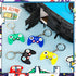 Meooeck 90 Video Game Party Favors, Game Controller Piñata, Blindfold, Confetti, Keychain, Gamer Birthday Decorations