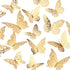 3D Gold Butterfly Wall Decor, 3 Sizes 4 Styles Butterfly Party Decorations, Removable Stickers for Room Mural (Gold,