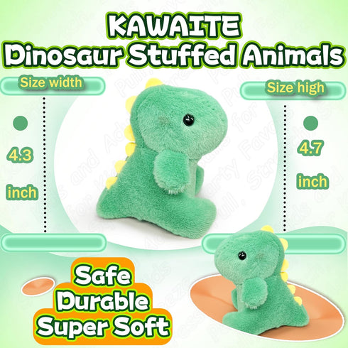 Super Cute Fat Dinosaur Stuffed Animals for Girls and Boys, Soft Cuddly Mini Dino Plush Toy, Keychain, Green