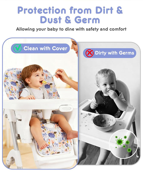 5-Point Baby High Chair Cover Replacement, Reversible & Waterproof High Chair Cushion Pad Home & Restaurant use