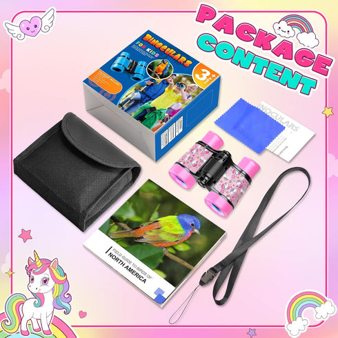 FunforFun! 3 4 5 6 7 8 3-5 4-6 Unicorn Binoculars Toys for Kids Year Old Girls Christmas Birthday Gifts for Girl Kid