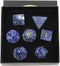 Amogeeli 7pcs Sodalite Hand-Carved Crystal DND Dice Set, Stone Polyhedral Rolling Kit for RPG MTG COC Table Game