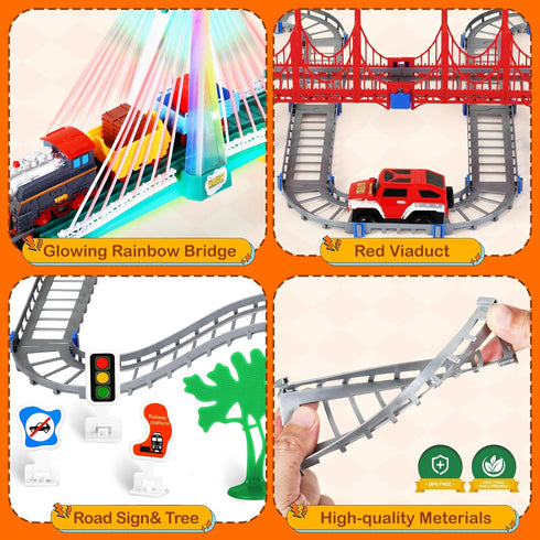 Set 4-8, 3 4 5 6 3-5, 4-7 Letapapa Electric Train for Kids Ages Christmas Birthday Gifts for Year Old Boys, Train
