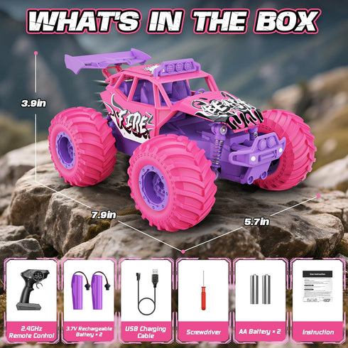 20KM/H 6-8 8-12, Remote Control Car, All Terrain RC Cars with Speed Switch RC Truck with LED Headlight and Rechargeable