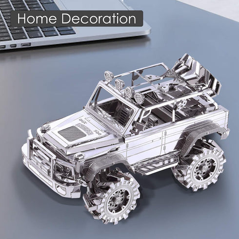Piececool 3D Metal Puzzle SUV Car Model Kits, 157 Pcs Building Kit, Brain Teaser DIY Craft Toys for Teens, Men, Women.