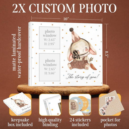 Little Keepsakes by YASHVEDH 5 24 Album 5, Baby Book Keepsake for New Born First Years, Baby Memory Book with Monthly