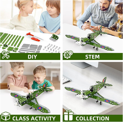 BESTYMXY Set 1:32 8-12, Model Airplane, Assembly Building Scale Airplane Model Metal Toys, STEM Projects for Kids Ages