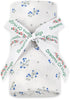 Baby Muslin Swaddle Blanket, Floral Baby Boy & Girl Swaddle Blankets, Neutral Muslin (BLUE CLOVER)