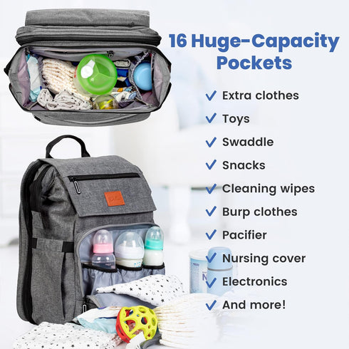 Nursing Pillow & Diaper Bag Combo - Perfect Baby Shower Gift