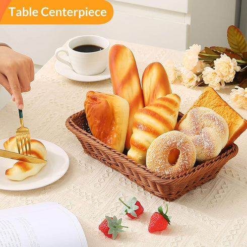 Joeabor 8pcs Set, Artificial Bread Realistic Fake Food for Display, Fake Bread for Decoration, Faux Food Props