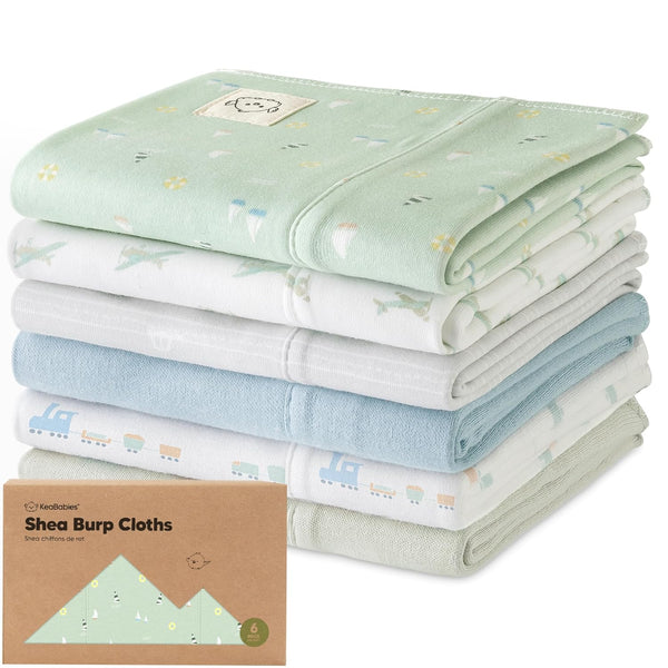Organic Burp Cloths Baby Boy, Girl - 6-Pack Large 100% Cotton Burping