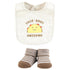Set, Hudson Baby Unisex Baby Cotton Bib and Sock Taco Tuesday, One Size