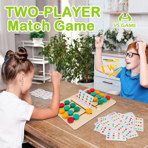 AugToy Montessori Color Matching Learning Toys – Sliding Puzzle for Kids Age 3-7 – Educational Wooden Toddler Travel