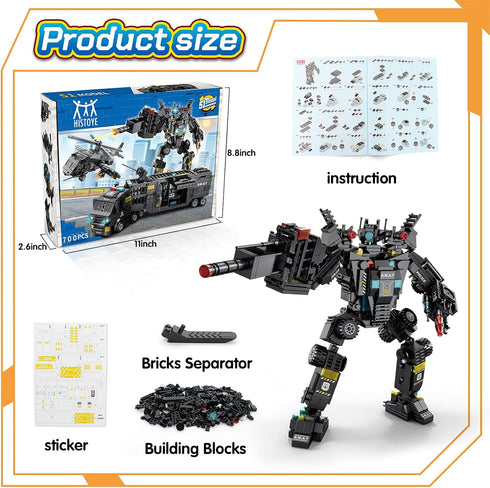 HISTOYE 51-in-1 Robot Building Kit, STEM Erector Set for Kids 8-12, Engineering Construction Toys Gifts